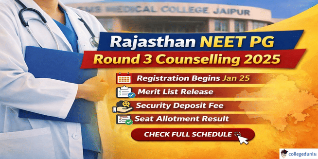 Rajasthan NEET PG 2025 Round 3 Counselling Schedule Released; Registration Starts January 25 @rajpgneet2025.in